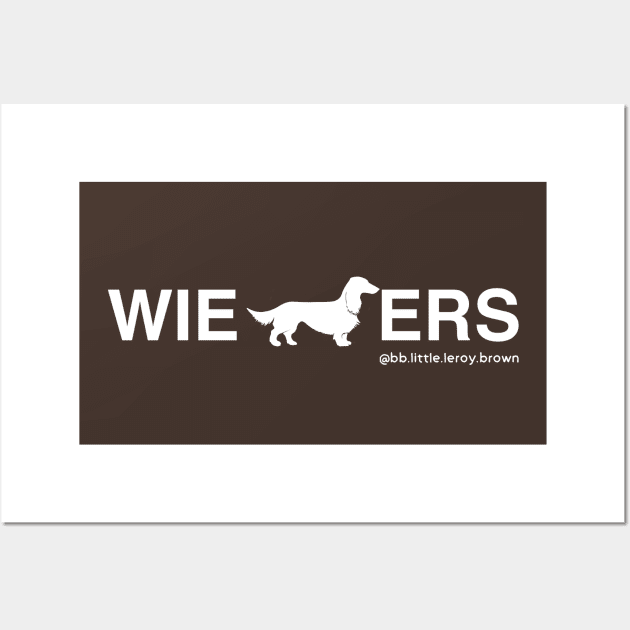 Wieners Dachshund Long Hair Coat (White) Wall Art by Long-N-Short-Shop